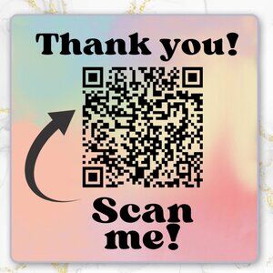 50 QR Thank You Stickers - Scan Me